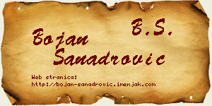 Bojan Sanadrović vizit kartica